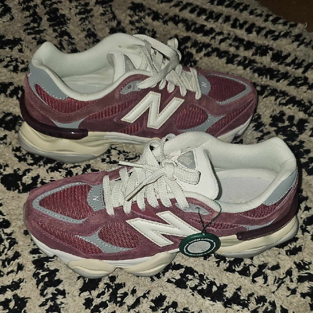 New Balance Women's Maroon and White Sneakers